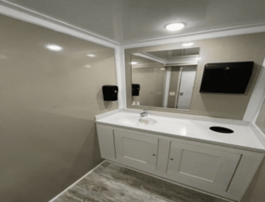 restroom trailer interior